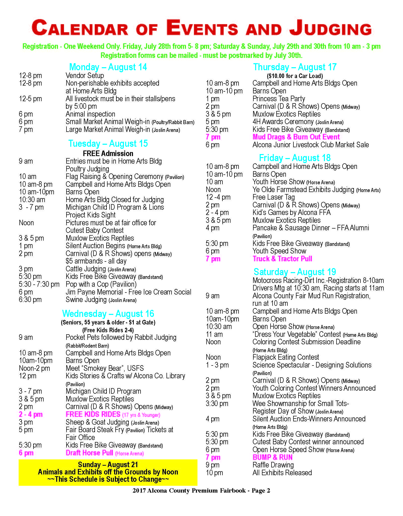 Calendar of Events » Alcona County Fair